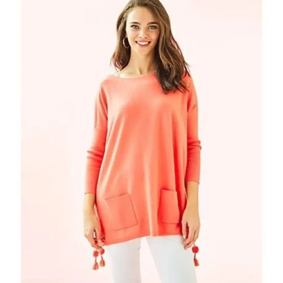 Lilly Pulitzer Elba Coolmax Tangerine Orange Knit Sweater XXS - Picture 1 of 4